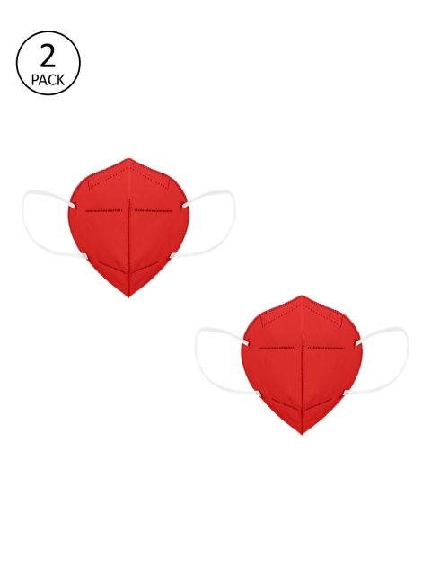

Status Unisex 2 Pcs 4-Ply Anti Pollution Certified N95 Reusable Outdoor Masks, Red