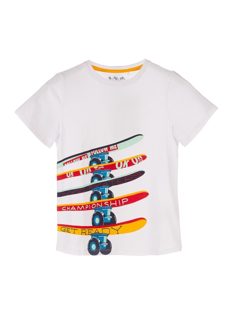 

5.10.15 Boys White & Red Printed Round Neck T-shirt