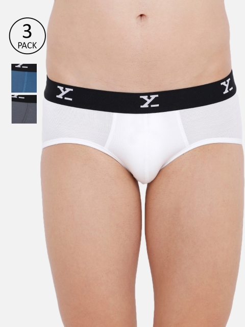 

XYXX Men Pack Of 3 Solid Ultra Soft Antimicrobial Briefs XYBRF3PCKN42XXL, White