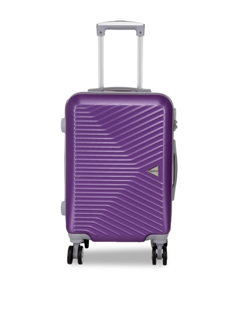 

Teakwood Leathers Unisex Purple Textured Hard-Sided Cabin Trolley Suitcase