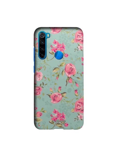 

macmerise Teal Blue & Pink Flowers Sublime Xiaomi Redmi Note 8 Back Case