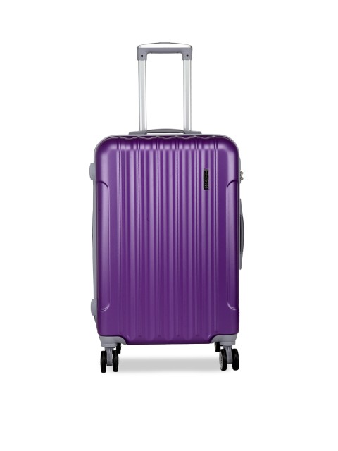 

Teakwood Leathers Unisex Purple Textured Hard-Sided Medium Trolley Suitcase