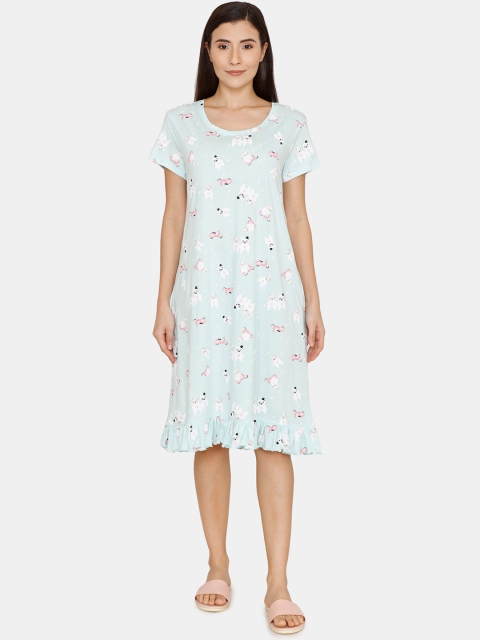 

Zivame Blue Printed Nightdress