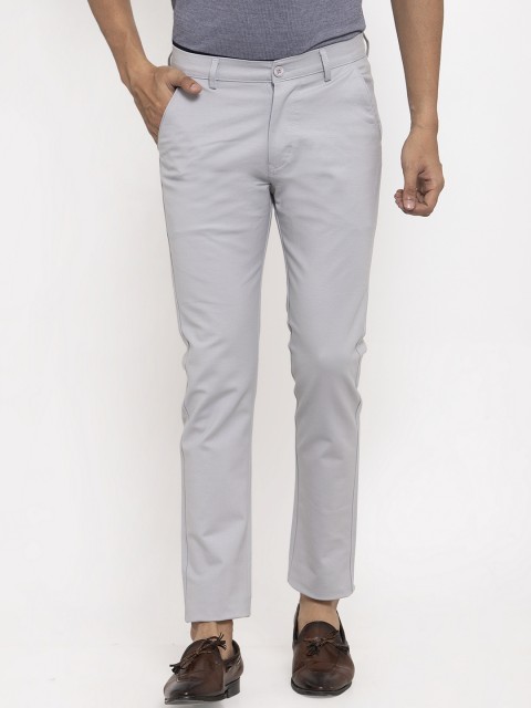 

Rodamo Men Grey Slim Fit Solid Regular Trousers