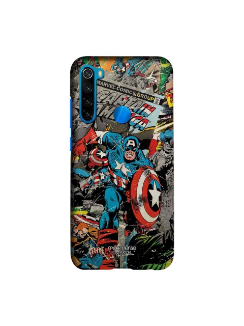 

macmerise Grey & Blue Marvel Comics Captain America Printed Xiaomi Redmi Note 8 Case