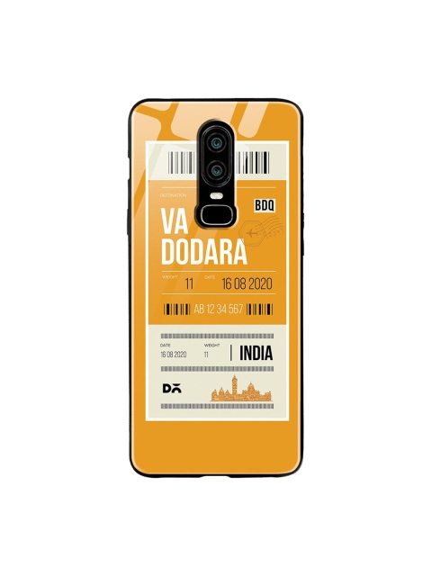 

DailyObjects Mustard Yellow & White Vadodara City Tag OnePlus 6 Glass Case