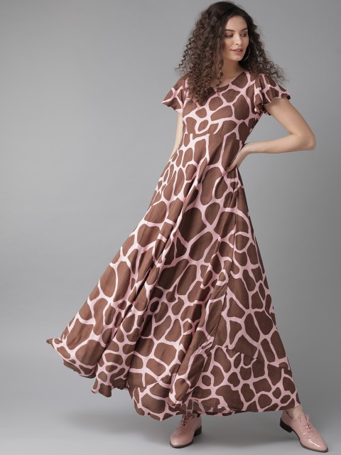 

AKS Women Pink Printed Maxi Dress
