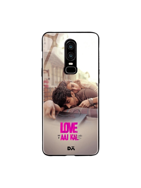 

DailyObjects White & Brown Love Aaj Kal OnePlus 6 Glass Case