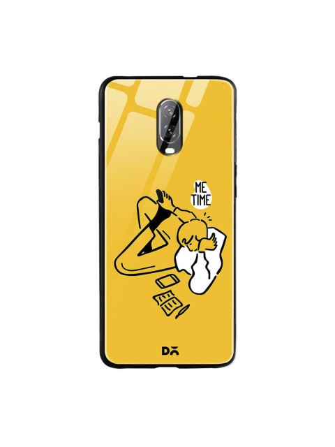 

DailyObjects Mustard Yellow & White Me Time OnePlus 6T Glass Case