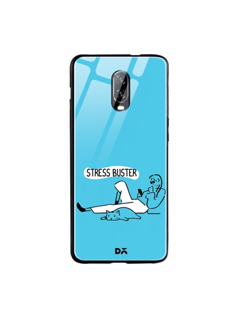 

DailyObjects Turquoise Blue & White Stress Buster OnePlus 6T Glass Case