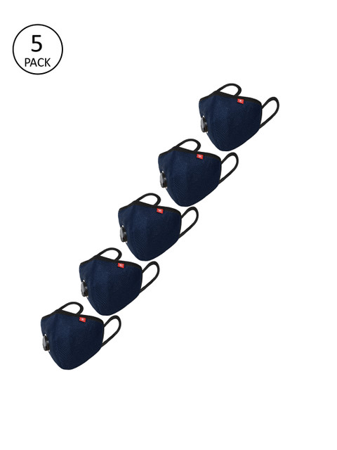 

SWISS MILITARY Unisex Pack Of 5 Navy Blue 3-Ply Protective Outdoor Mask