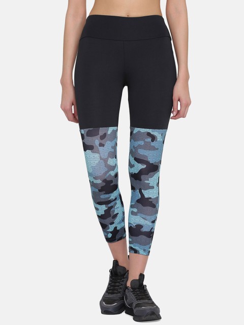

Clovia Women Black & Blue Printed Tights