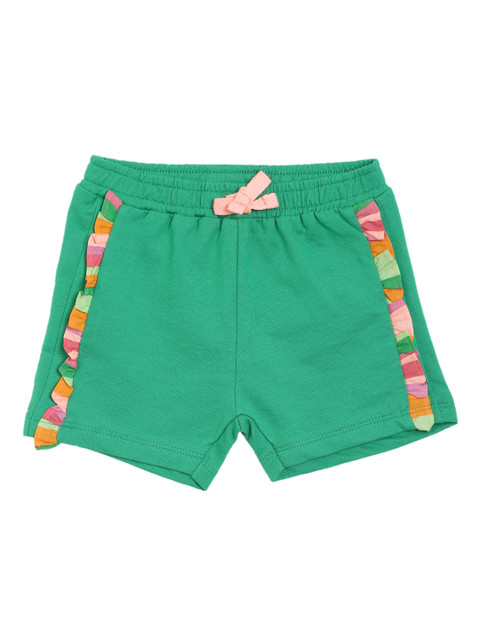 

5.10.15 Infant Girls Green Solid Regular Fit Regular Shorts