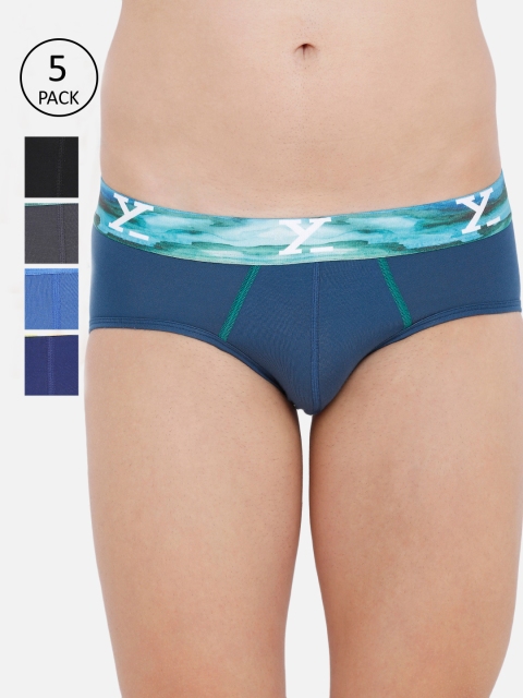 

XYXX Men Pack Of 5 Solid Ultra Soft Antimicrobial Briefs XYBRF5PCKN37XXL, Blue