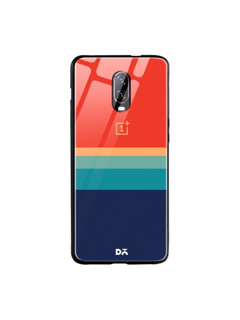 

DailyObjects Red & Blue Striped OnePlus 6T Glass Case