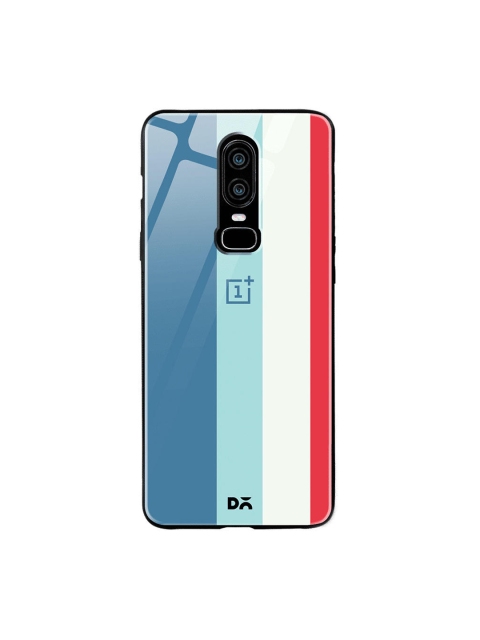 

DailyObjects Blue & White Vertical Striped OnePlus 6 Glass Case