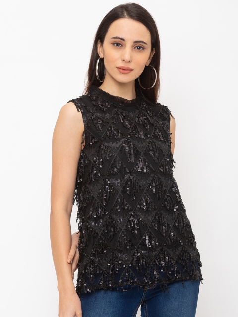 

Globus Women Black Embellished Top
