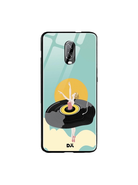 

DailyObjects Turquoise Blue & Black Disk Ballerina OnePlus 6T Glass Case