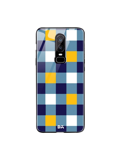 

DailyObjects Blue & White Quartet Checks 1 OnePlus 6 Glass Case