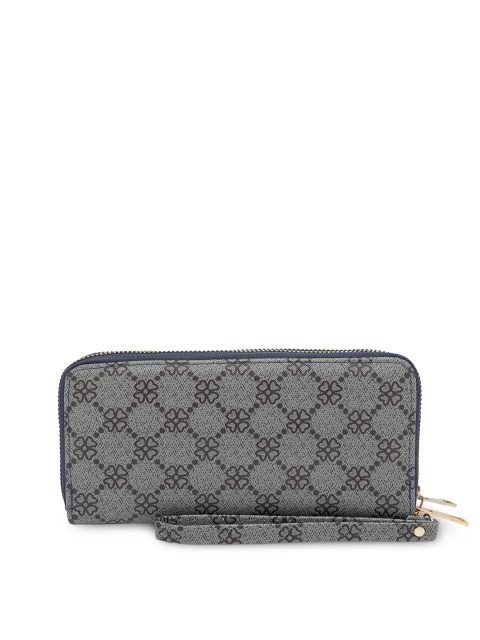 

Satchel Bags Women Grey Printed Zip Around Wallet