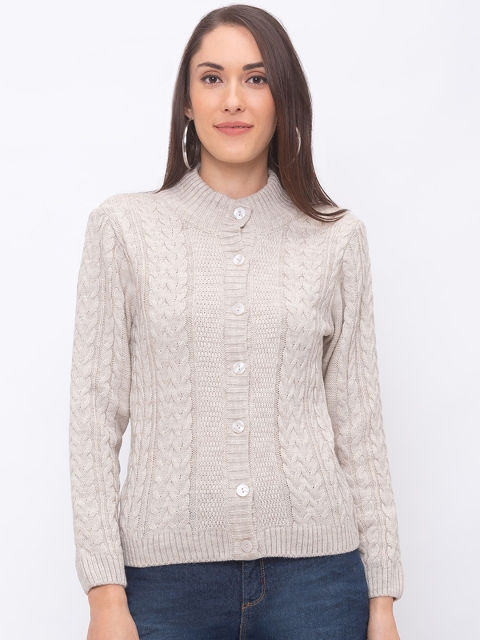 

Globus Women Off-White Cable Knit Cardigan Sweater