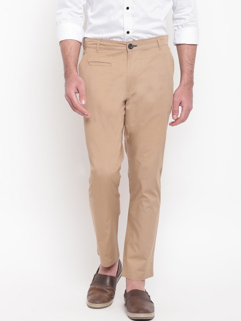

SAPPER Men Khaki Slim Fit Solid Regular Trousers