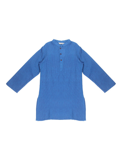 

indus route by Pantaloons Boys Blue & White Self Design Kurta with Pyjamas
