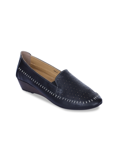 

Liberty Women Navy Blue & Black Perforated Loafers