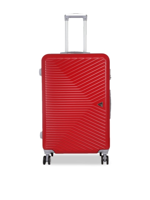 

Teakwood Leathers Unisex Red Textured Hard-Sided Large Trolley Suitcase