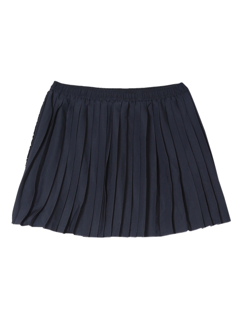 

Colt Girls Navy Blue Solid Pleated Flared Knee-Length Skirt