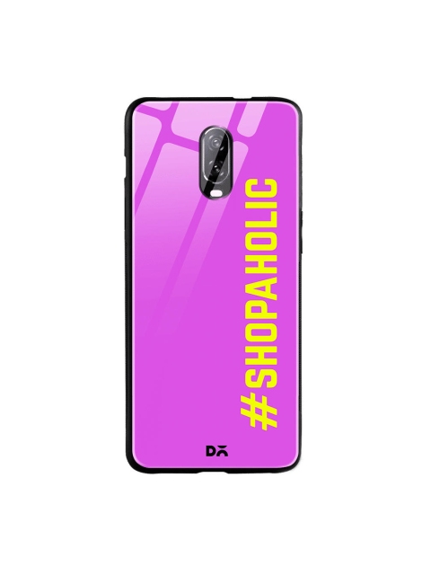 

DailyObjects Purple & Yellow Shopaholic OnePlus 6 Glass Case
