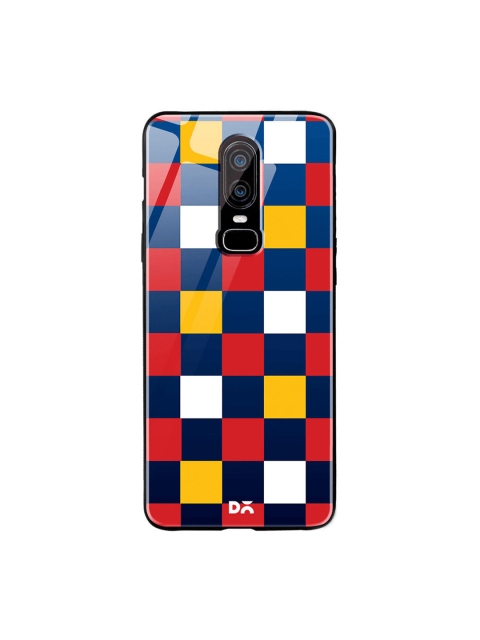 

DailyObjects Red & Blue Quartet Checks 3 OnePlus 6 Glass Case