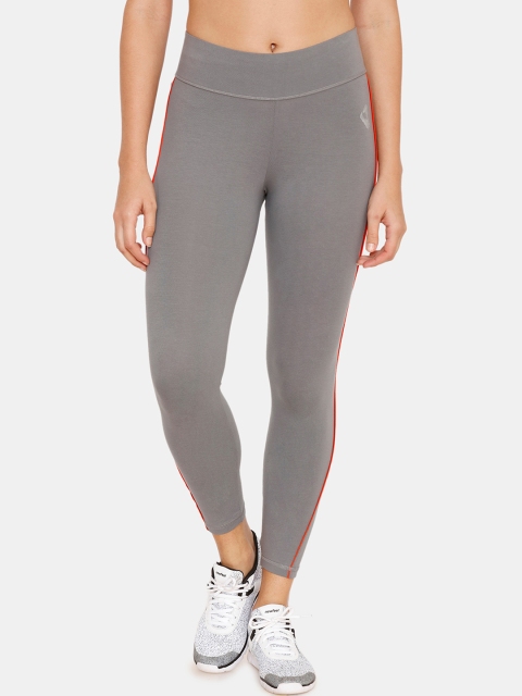

Zelocity by Zivame Women Grey Solid Yoga Tights