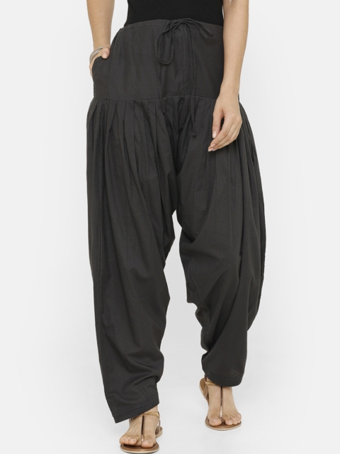 

De Moza Women Charcoal Grey Solid Loose-Fit Patiala