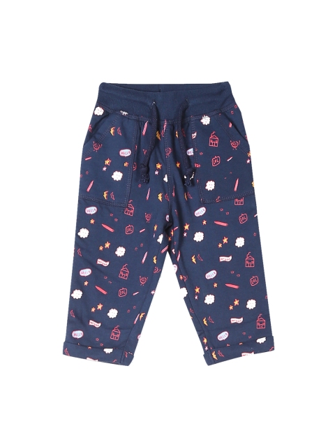 

Donuts Infant Boys Navy Blue & Red Printed Straight-Fit Track Pants