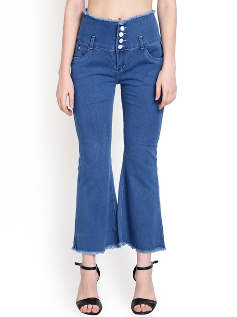 

Perfect Outlet Women Blue Bootcut High-Rise Clean Look Jeans