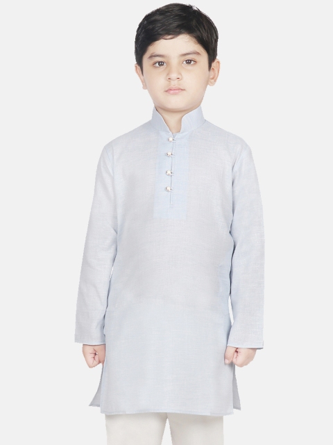 

SG YUVRAJ Boys Turquoise Blue Solid Straight Kurta