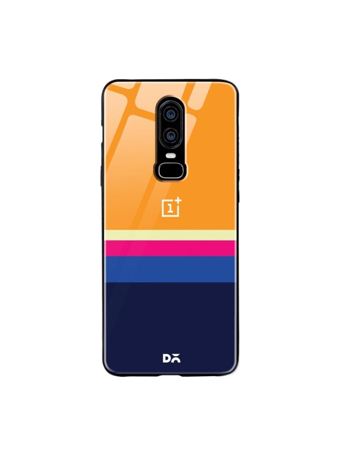 

DailyObjects Navy Blue & Mustard Yellow OnePlus 6 Glass Case