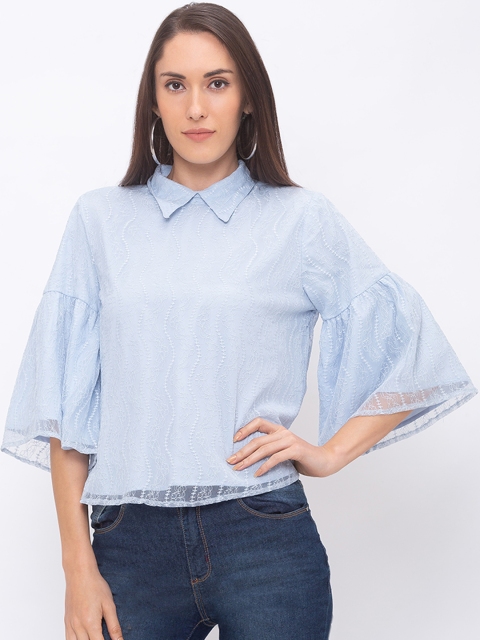 

Globus Women Blue Self Design Top