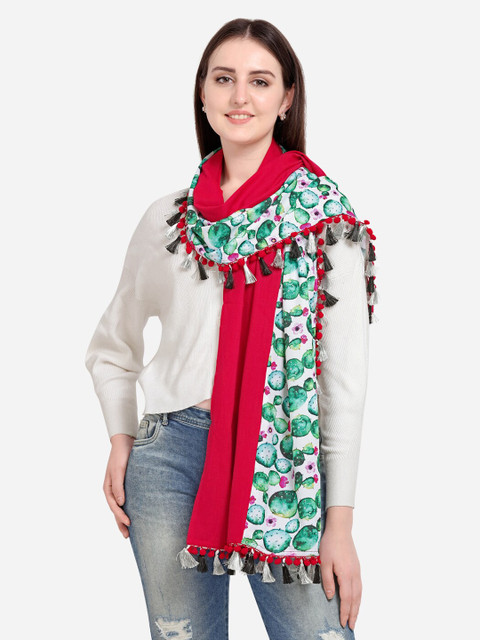 

Mesmora Women Red & Green Printed Stole