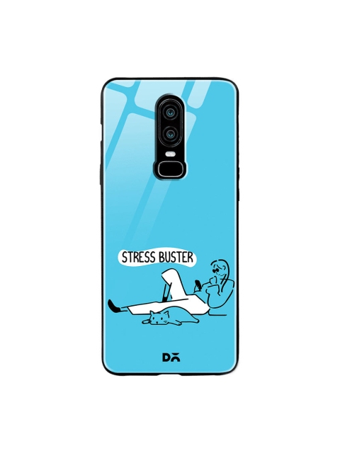 

DailyObjects Blue & White Stress Buster OnePlus 6 Glass Case