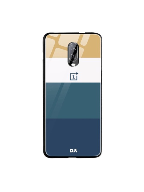 DailyObjects Blue & Brown Subtle Quad OnePlus 6T Glass Case