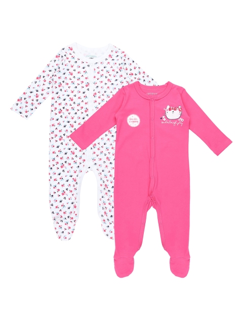 

Pantaloons Baby Infant Girls Pack Of 2 Sleepsuits, Pink