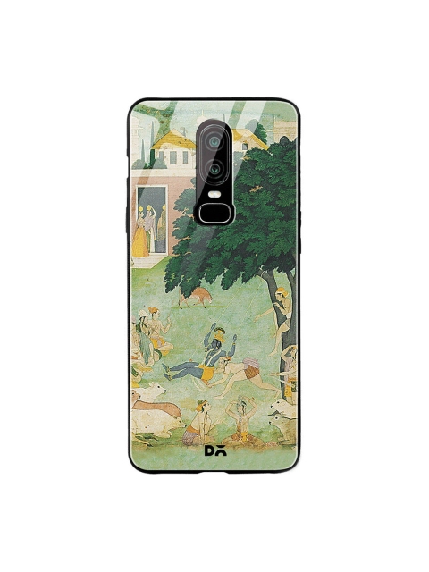 

DailyObjects Green & Grey Lord Krishna Printed OnePlus 6 Glass Case