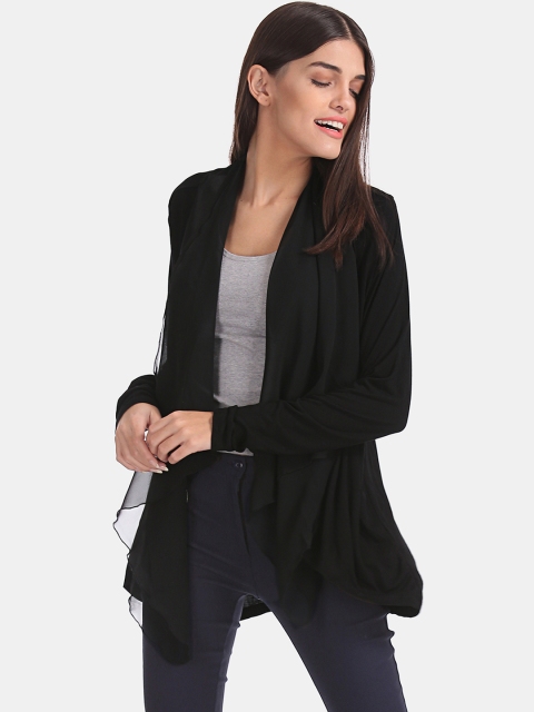 

Cherokee Women Black Solid Open Front Longline Shrug