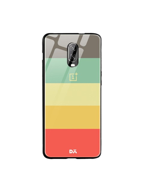 

DailyObjects Yellow & Orange Striped Rainbow Quin OnePlus 6T Glass Case