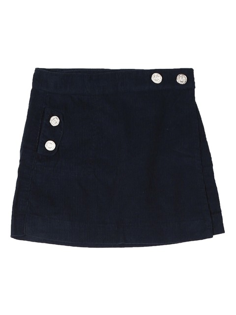

Cherokee Girls Blue Solid Wrap Around Corduroy Pure Cotton Skirt, Navy blue