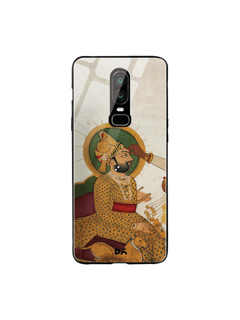 

DailyObjects Off-White & Yellow Royal Tiika OnePlus 6 Glass Cover
