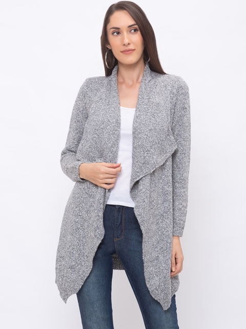 

Globus Women Grey Solid Open Front CardiganShrug