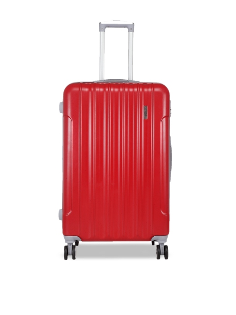 

Teakwood Leathers Unisex Red Textured Hard-Sided Large Trolley Suitcase